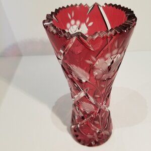 Red Waterford Crystal Vase